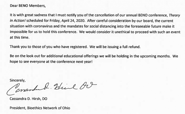 30th Annual BENO Conference RESCHEDULED
